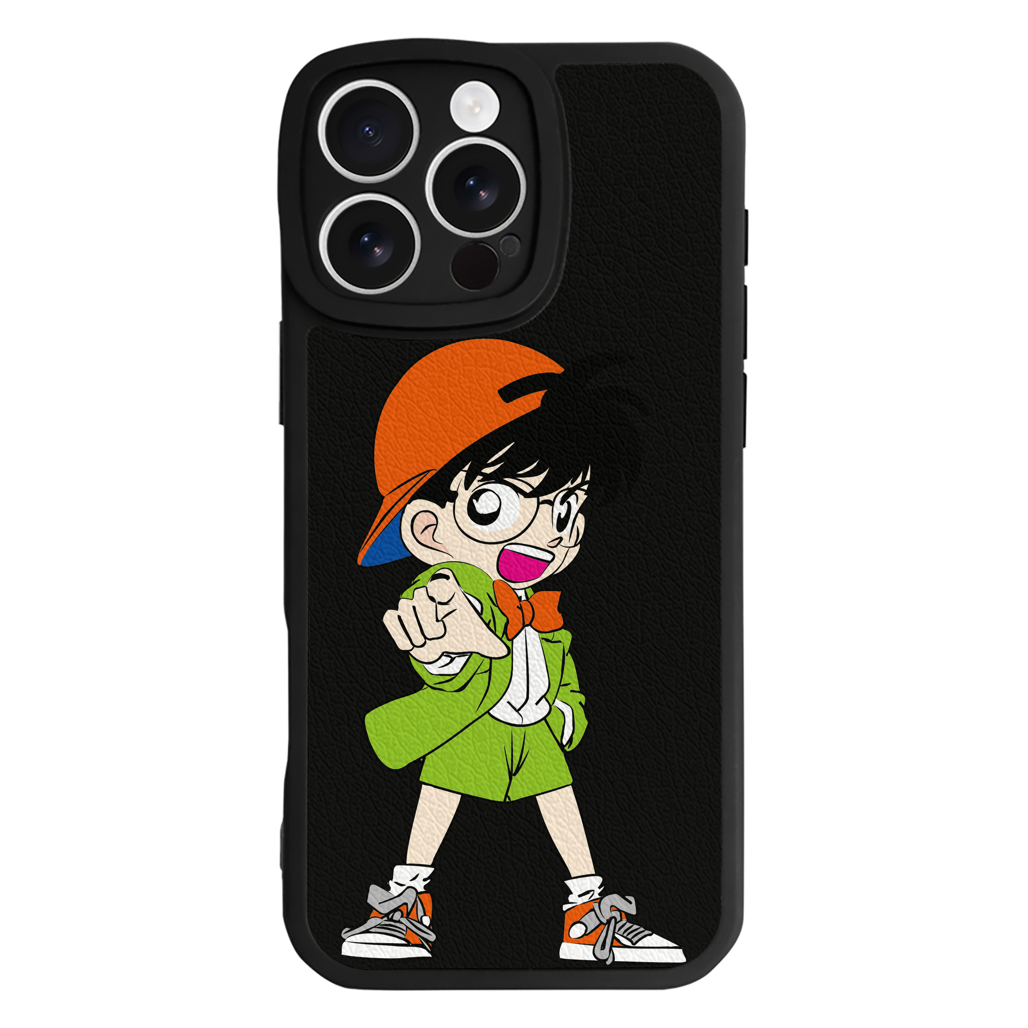 （画像用） 名探偵コナン 江戸川 コナン Detective Conan Conan Edogawa 【iPhone 16シリーズ対応】シリコンスマホケース（レザー調） 材質：シリコン